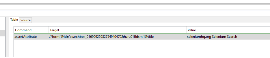 An assertAttribute Command in Selenium IDE