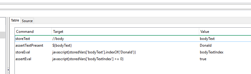 Eval commands in Selenium IDE
