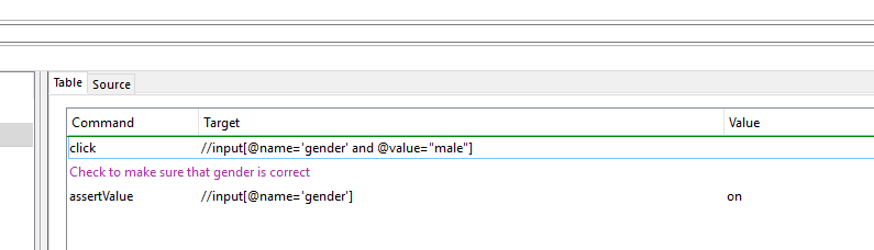 An assertValue Command in Selenium IDE